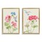 Stupell Industries Pink Geranium Hummingbirds 2 pc Framed Floater Canvas Wall Art Set Design by Patricia Pinto